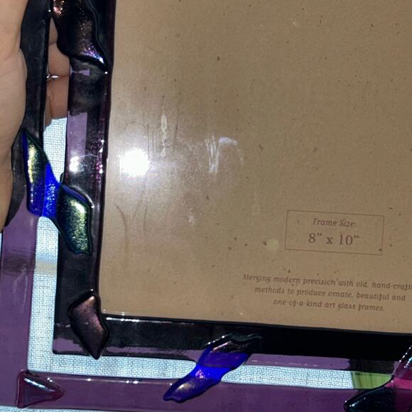 Artisan Glass Works fused glass picture frame designed for an 8" x 10" photo - Picture 6 of 8